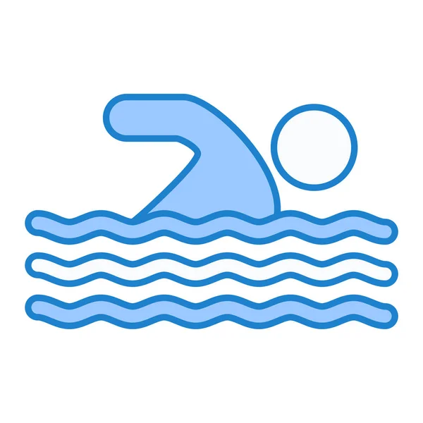 Piscina Icono Vector Signo Silueta Nadador Ilustración Símbolo Contorno Aislado — Vector de stock