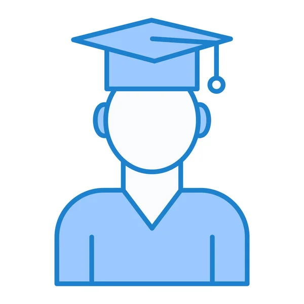 Graduatie Cap Icoon Vector Schets Student Hoed Teken Geïsoleerde Contoursymbool — Stockvector