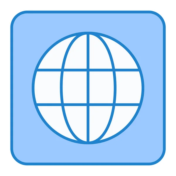 Ikona Světového Globu Tlačítko Internet Bílém Pozadí — Stockový vektor