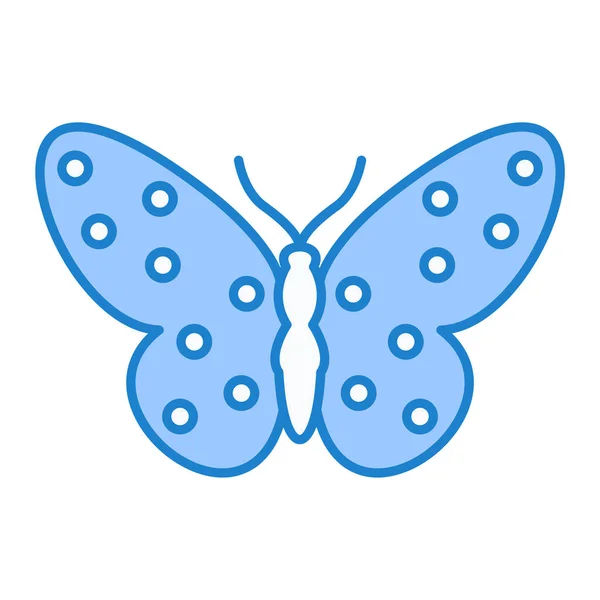 Ikona Motyla Niebieski Kolor Wektor Ilustracja — Wektor stockowy