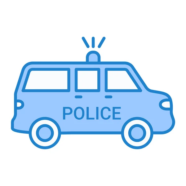 Вектор Значка Полицейской Машины Знак Тонкой Линии Иллюстрация Изолированного Контура — стоковый вектор