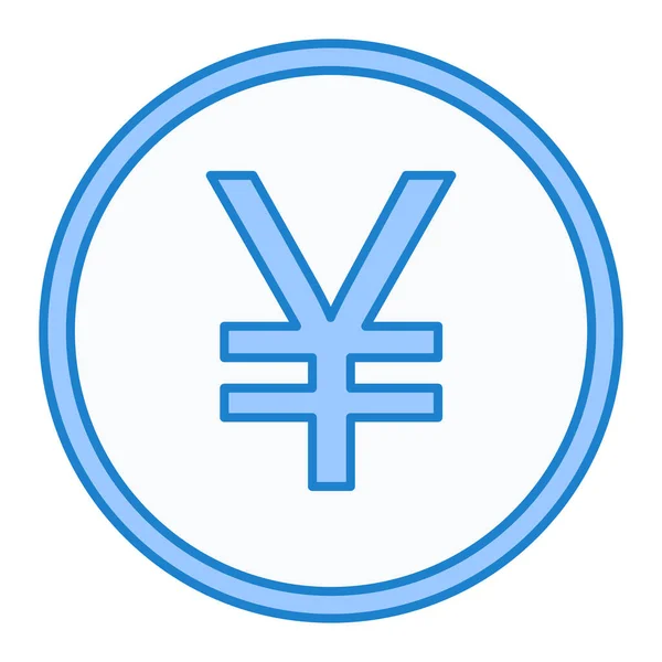 Yen Icoon Trendy Stijl Geïsoleerde Achtergrond — Stockvector