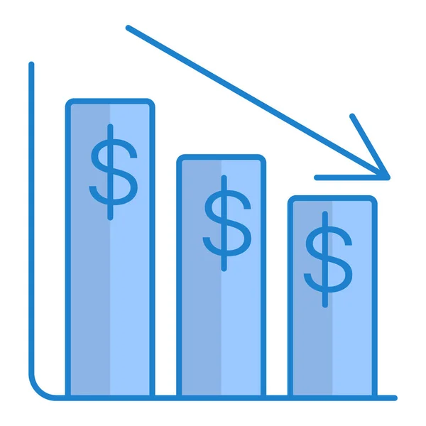 Gráfico Crecimiento Financiero Con Dólar Símbolo Vector Ilustración Diseño — Vector de stock