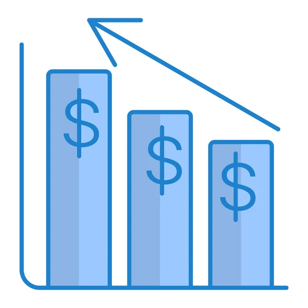График Финансового Роста Символом Доллара Иллюстрацией Вектора Денег — стоковый вектор