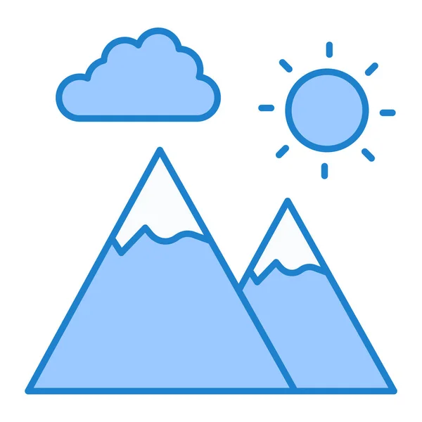 Гора Веб Иконка Простой Дизайн — стоковый вектор