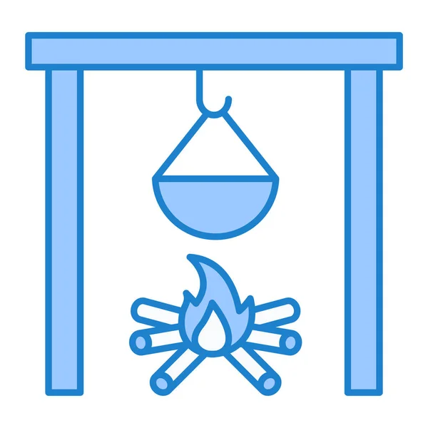camping vector icon. outline illustration of campfire symbol. simple pictogram isolated on white background