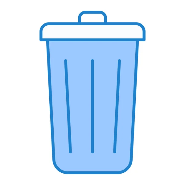 Trash Can Icon Outline Garbage Bin Vector Illustration Pictogram White — Stock Vector