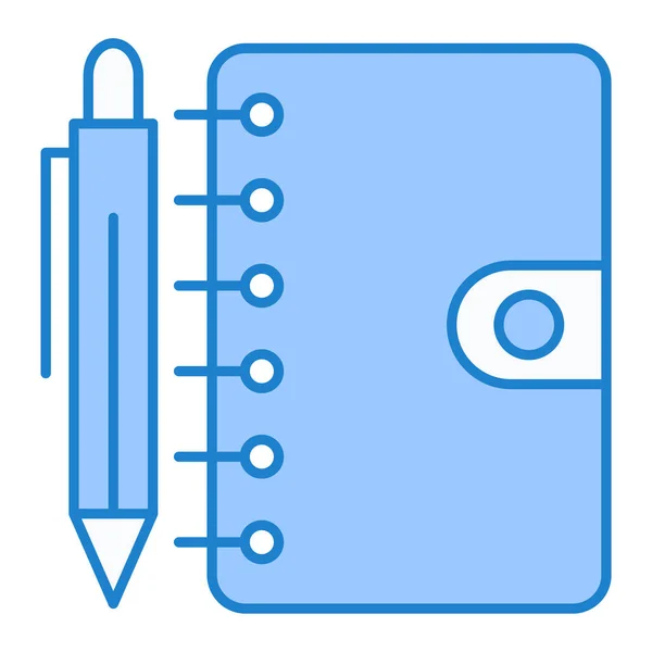 Bloc Notes Crayon Icône Web Illustration Simple — Image vectorielle