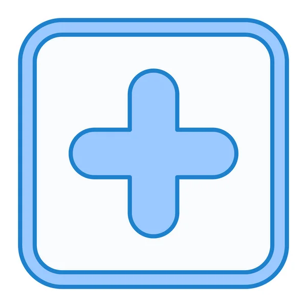 Blaues Kreuzsymbol Isoliert Auf Weißem Hintergrund Vektorillustration — Stockvektor