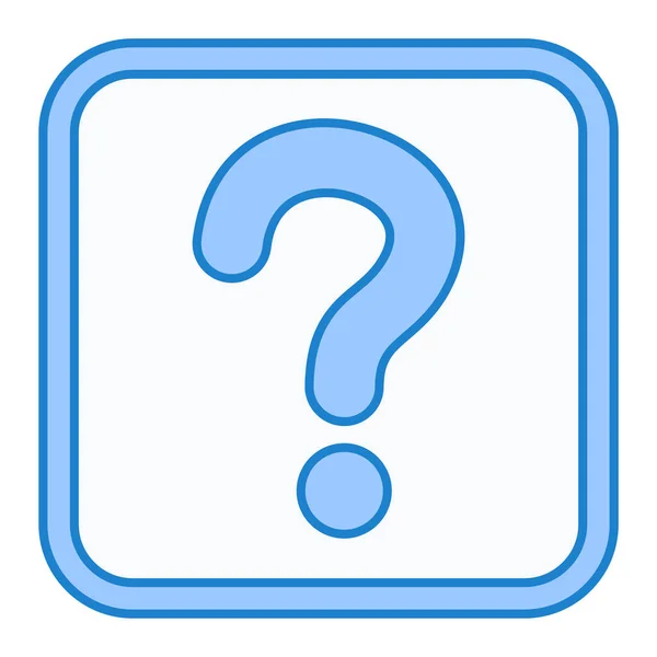 Fragezeichen Blauer Knopf Mit Weißem Rand Vektorillustration — Stockvektor