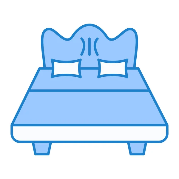 Tempat Tidur Dengan Ikon Bantal Garis Besar Ilustrasi Ikon Vektor - Stok Vektor