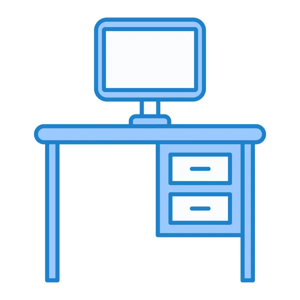 Schreibtisch Mit Computer Und Stuhl Vektor Illustration Design — Stockvektor