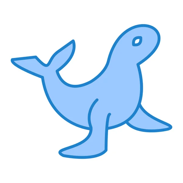 Icône Baleine Bleue Sur Fond Blanc — Image vectorielle