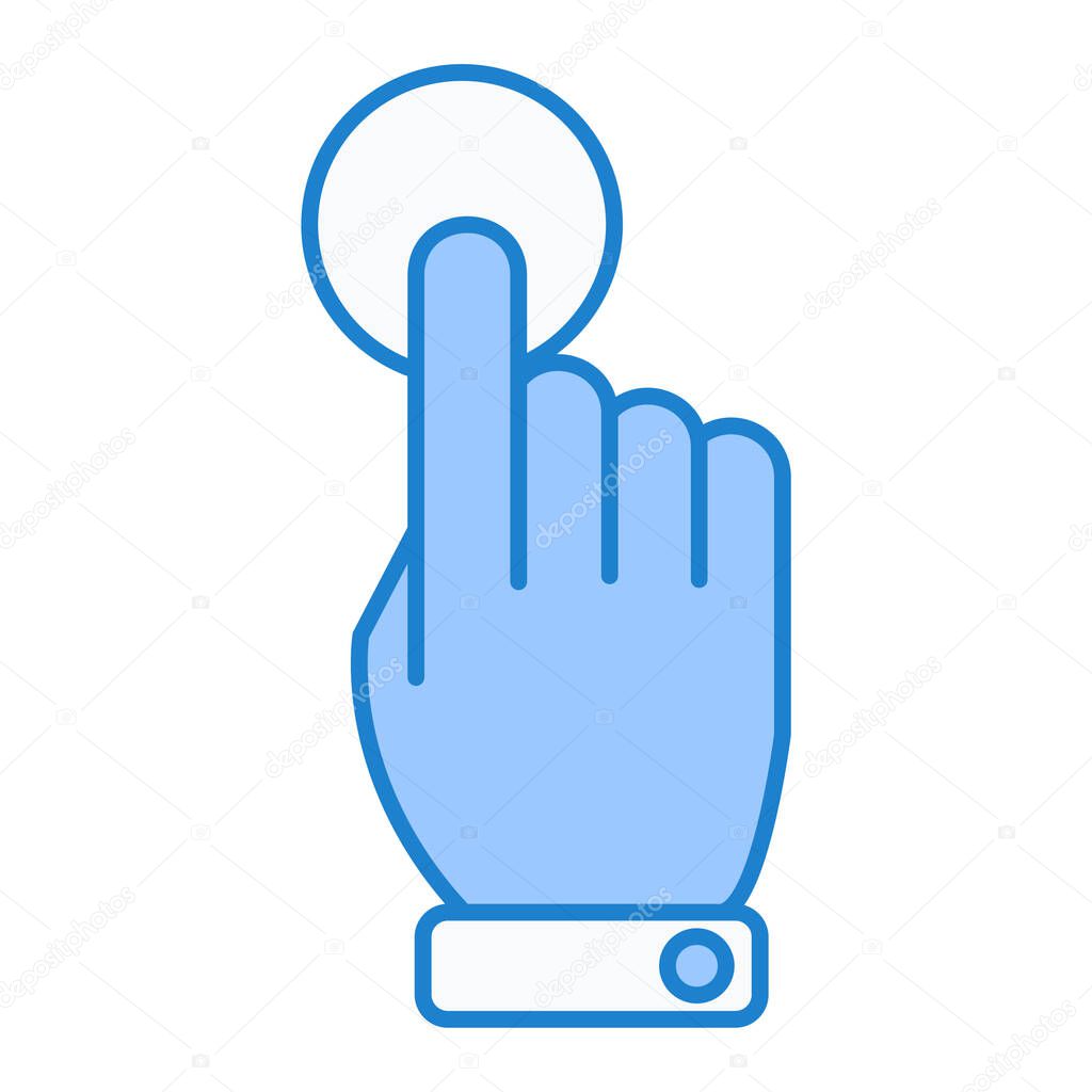 hand pointing with finger icon. outline touch button vector illustration. isolated contour symbol