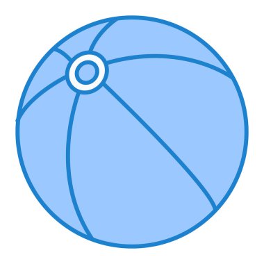 Plaj topu ikonu. voleybol vektörünün özet çizimi ve ağ için çizgi simgeleri