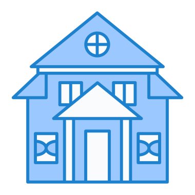 Ev binası ikonu. Web için ev vektör simgelerinin özet çizimi