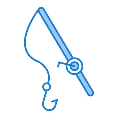 Balık kancası ikonu. Web için balık vektör simgelerinin özet çizimi