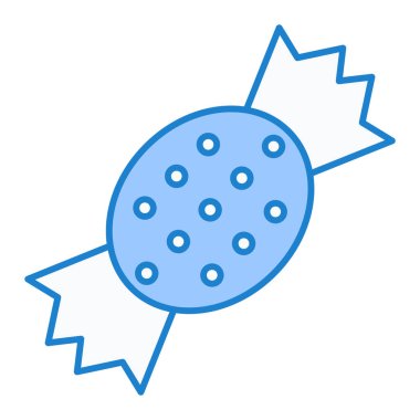 Şeker ikonu. Ana hatlarıyla pop sanat vektörü çizimi. Beyaz arkaplanda izole edilmiş sınır