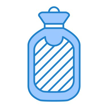 Mavi ve beyaz çizgi ikonunun vektör çizimi. Ağ için çamaşır ve su deposu sembolü.