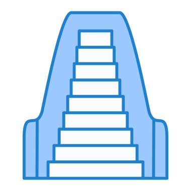 Merdiven ikonu. Beyaz arkaplanda izole edilmiş web tasarımı için merdiven vektör simgelerinin izometriği