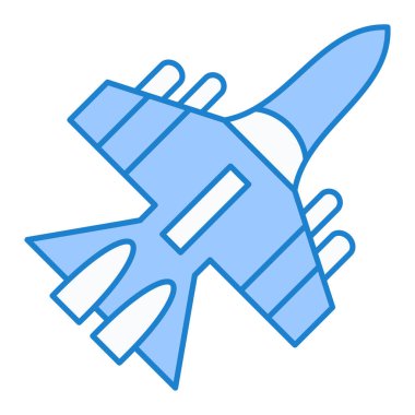 Roket ikonu. Web için uzay gemisi vektör simgelerinin özet çizimi