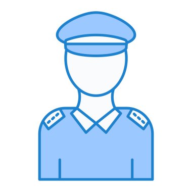 Polis memuru ikonu. Web için polis vektör simgelerinin özet çizimi