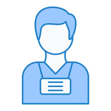 Mavi üniformalı vektör illüstrasyonlu adam