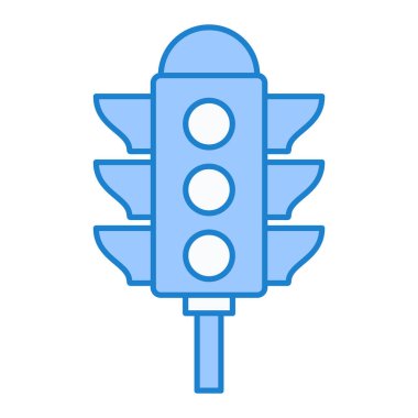 Trafik ışığı simgesi vektörü. İnce çizgi işareti. İzole edilmiş kontür sembolü gösterimi