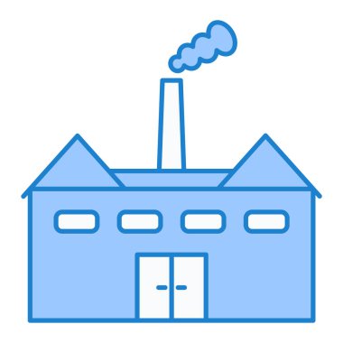 Fabrika binası ikon vektör çizimi tasarımı