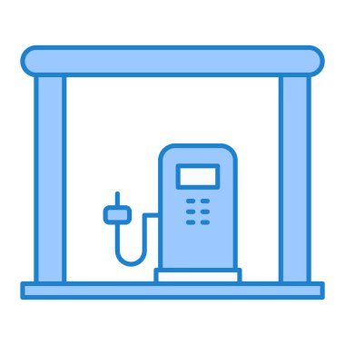 Benzin istasyonu ikon vektörü. İnce çizgi işareti. izole edilmiş sınır sembolü çizimi