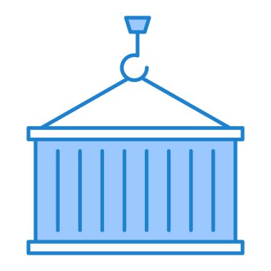 kargo konteynırı simgesi. Web için dağıtım kamyonu vektör simgelerinin ana hatları