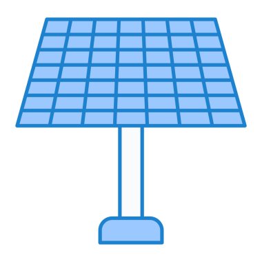 Güneş paneli simgesi. Ağ için enerji lambası vektör simgelerinin basit çizimi