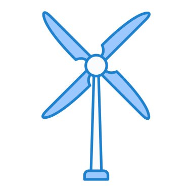 Rüzgar türbini ikonu. Web için yel değirmeni vektör simgelerinin basit çizimi