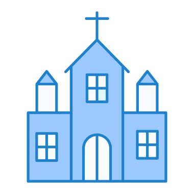 Kiliseye. Web simgesi vektör illüstrasyonu