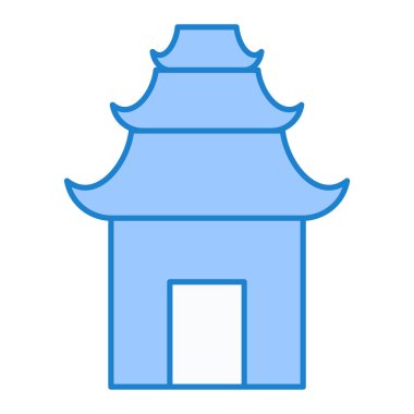 Çin tapınağı ikonunun vektör illüstrasyonu