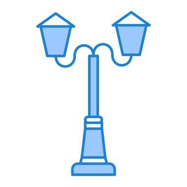 Sokak lambası ikonu. Web için fener vektör simgelerinin özet çizimi