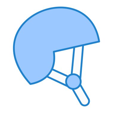 Tek bir mavi ve beyaz kaskın vektör çizimi