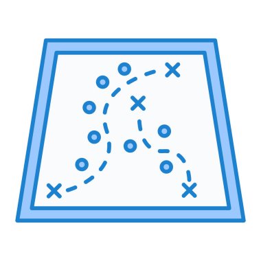 Mavi ve beyaz çizgi simgesinin vektör çizimi