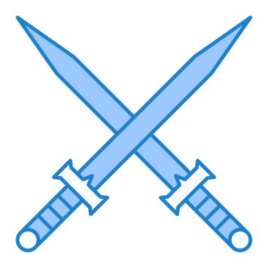 Kılıç simgesi. ağ için ortaçağ bıçak vektör simgelerinin karikatür çizimi