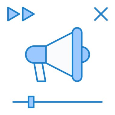 Megafon ikonu vektör illüstrasyonu