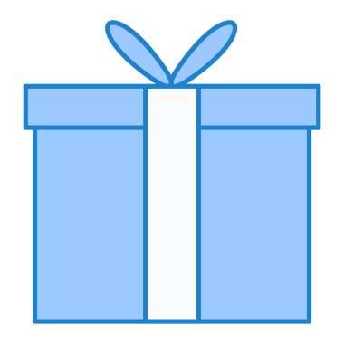 Hediye kutusu simgesi. Beyaz arkaplanda izole edilmiş web tasarımı için mevcut vektör simgelerinin basit çizimi