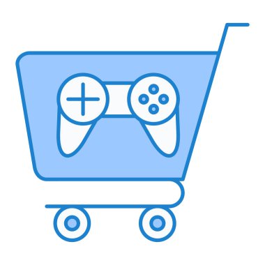 Alışveriş arabası simgesi vektör illüstrasyon grafik tasarımı