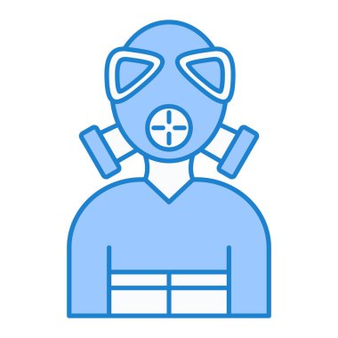 Koruyucu maske takan bir adamın vektör çizimi