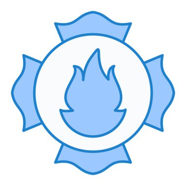 Mavi ve beyaz alev simgesinin vektör çizimi