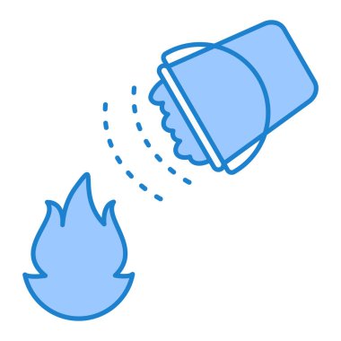 Ateş ikonu. Web için yanan kamp ateşi vektör simgelerinin özet çizimi