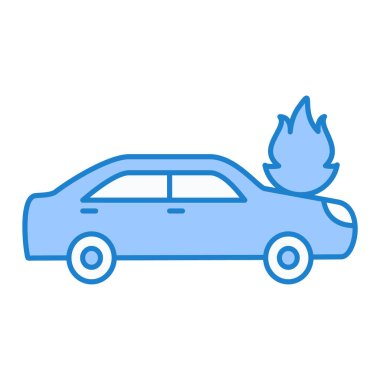 Araba kazası ikonu. Kırık otomobil vektör sembolü web tasarımının düz çizimi