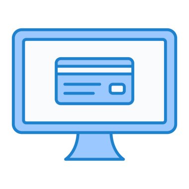 Bilgisayar ekranı ikon vektörü. İnce çizgi işareti. izole edilmiş sınır sembolü çizimi