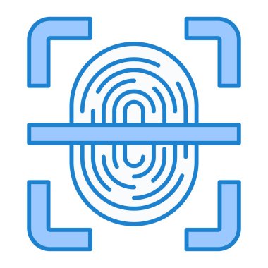 parmak izi vektörü ince çizgi simgesi