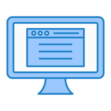 bilgisayar monitörü ikon vektör illüstrasyonu