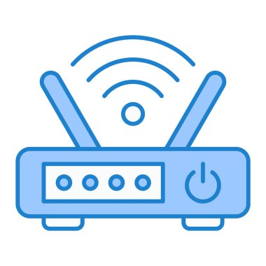 Kablosuz yönlendirme simgesi vektörü. İnce çizgi işareti. izole edilmiş sınır sembolü çizimi